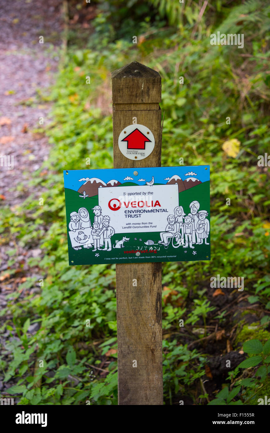 Veolia Ramp Sign A sign along a path supported by the Veolia Environmental Trust with ...