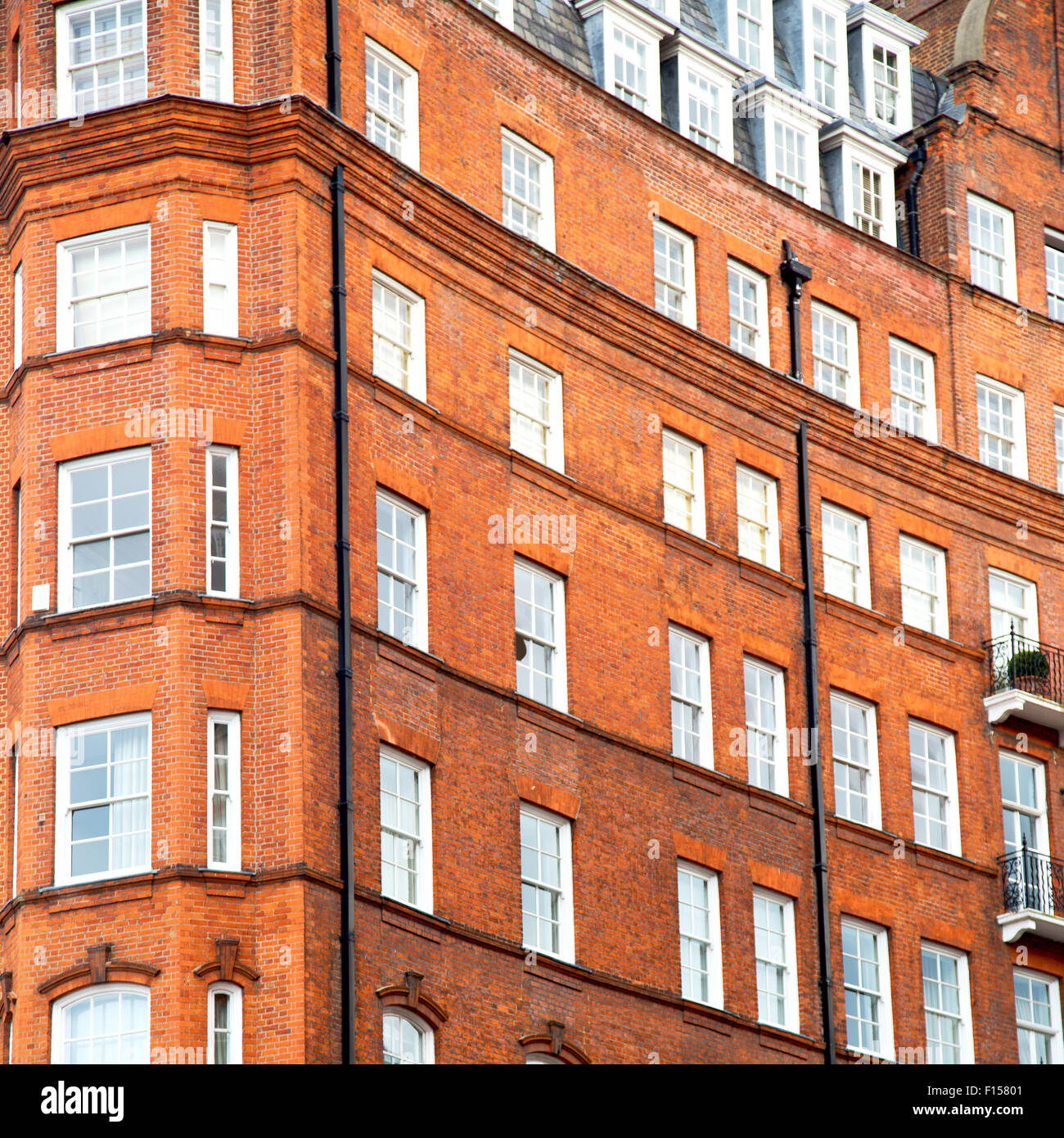 in europe london old red brick wall and historical window Stock Photo ...