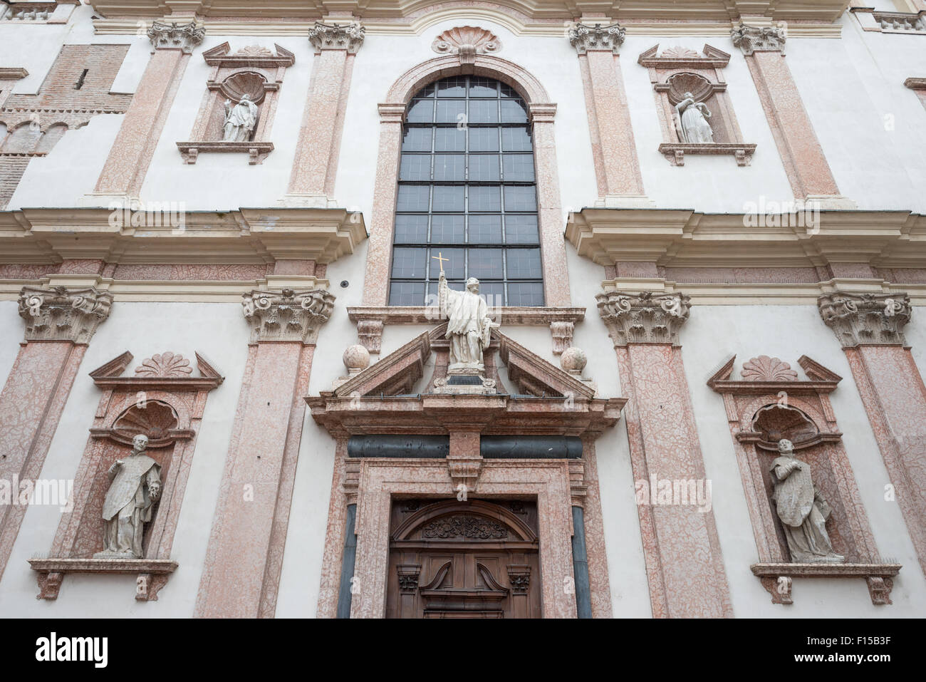 Trento, Italy, site of the Baroque Church of San Francesco Saverio on Via Roma Stock Photo