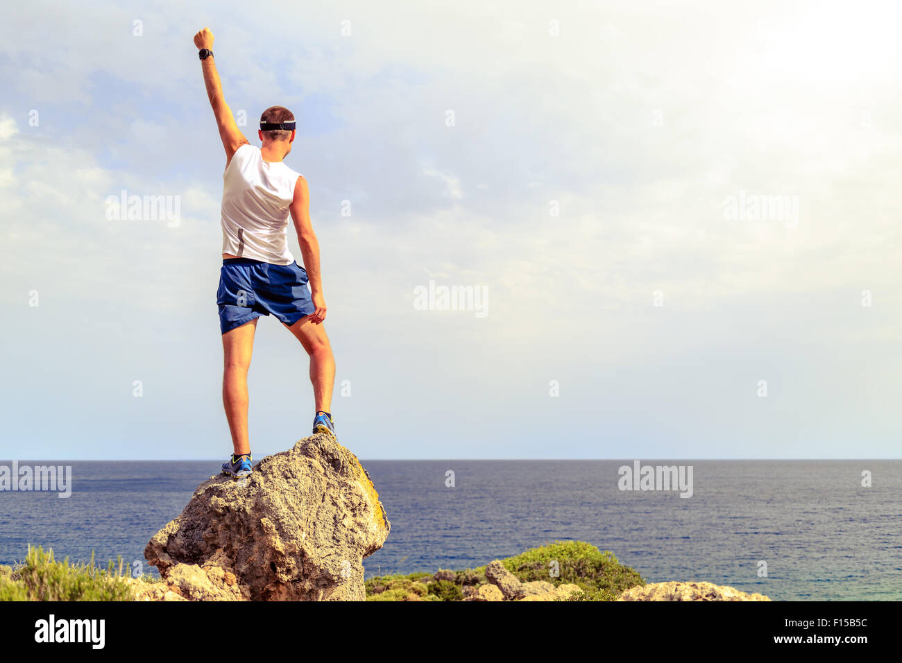 Success achievement climbing, running or hiking business