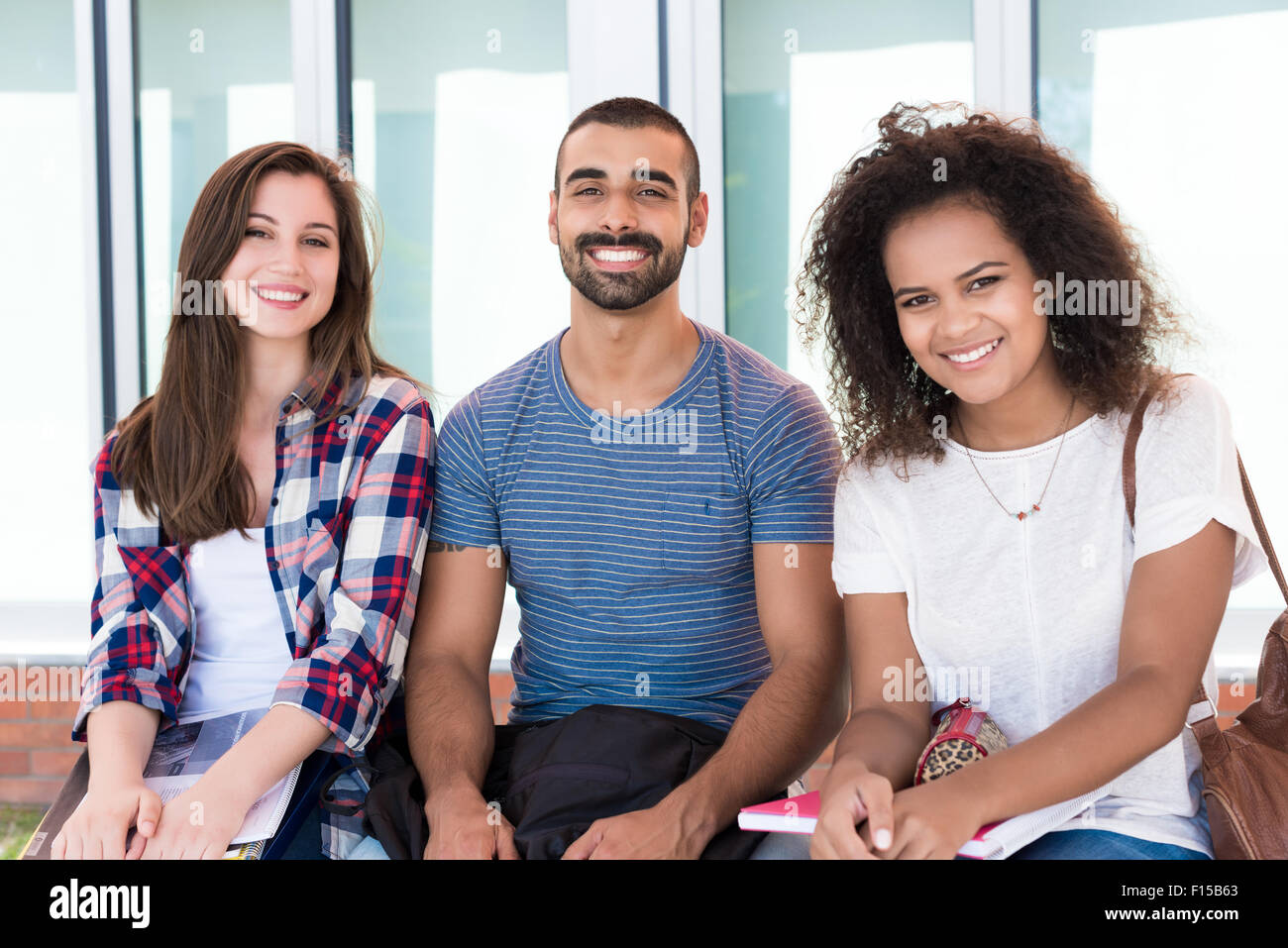 Multi-Ethnic group of students in School Campus Stock Photo - Alamy