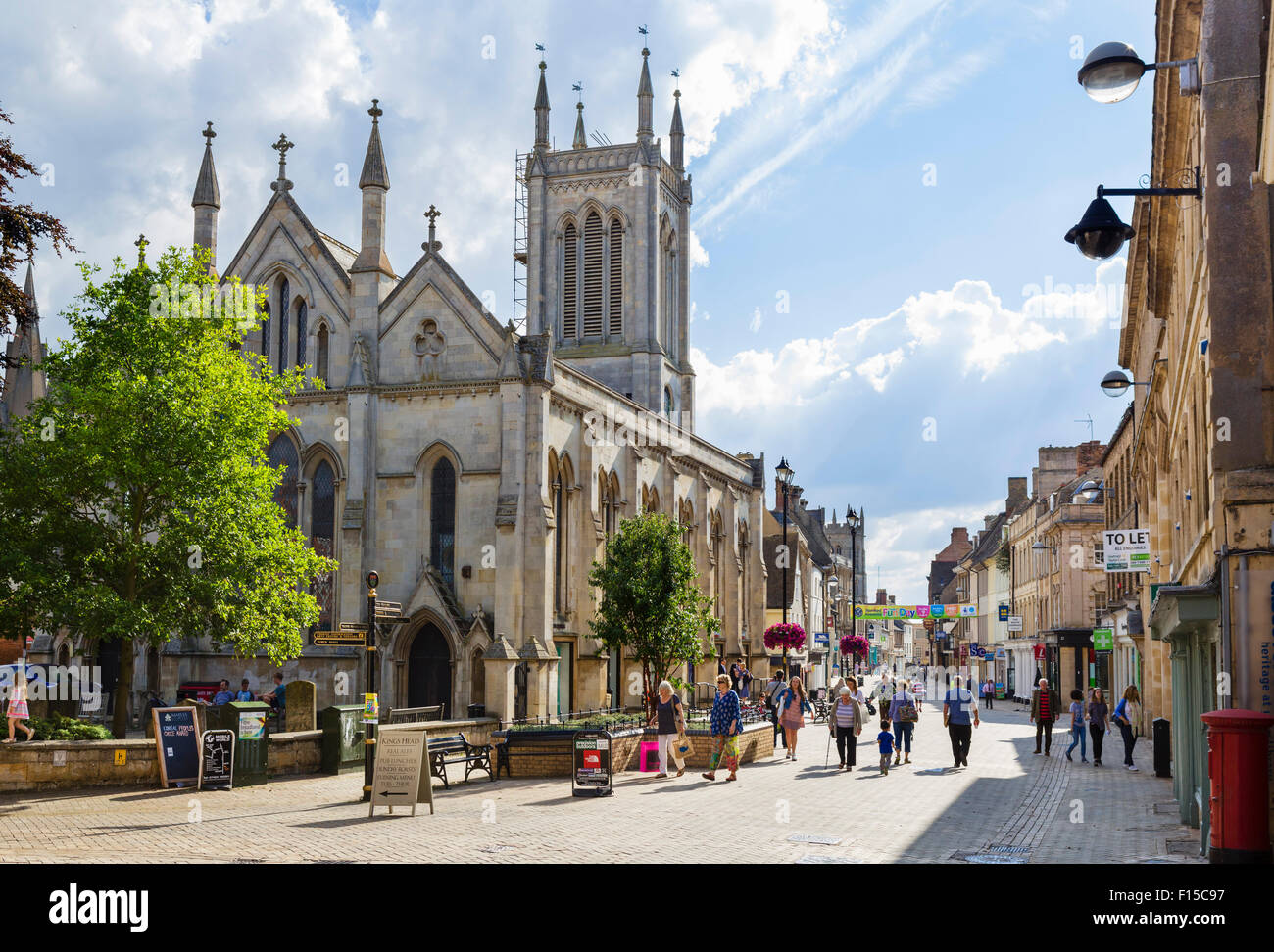 The High Street in Stamford, Lincolnshire, England, UK Stock Photo
