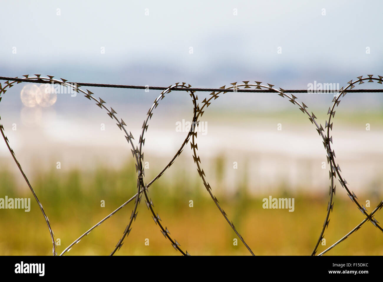 Prison fence, security wall Stock Photo