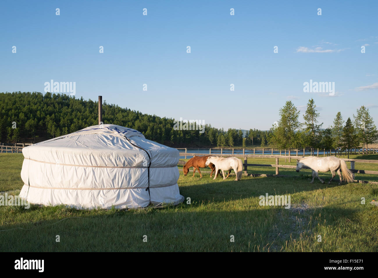 Mongolian Yurt, or Ger. Stock Photo