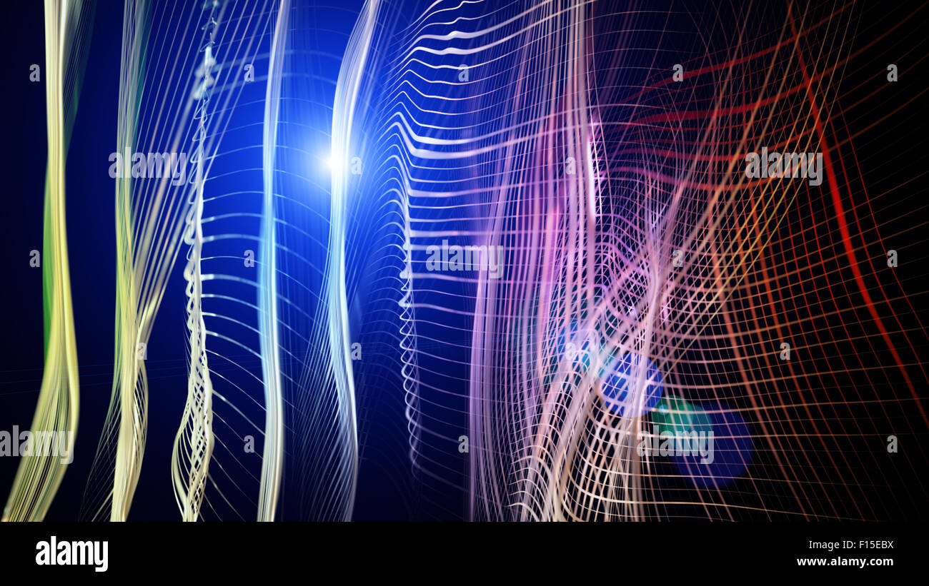 Futuristic technology wave background design with lights Stock Photo ...