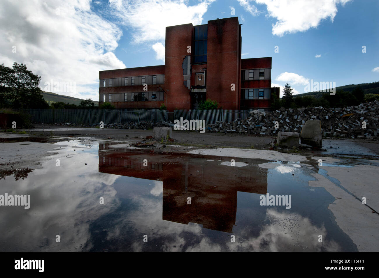 The relics of the former Hoover factory in Merthyr, south Wales, UK Stock Photo