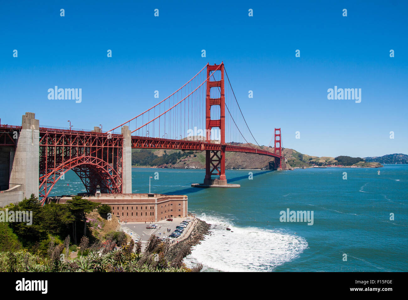 Golden Gate daylight view. San Francisco, California. USA Stock Photo