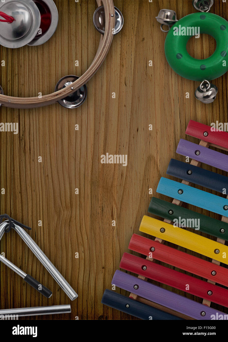 Layout of different musical instruments for easy use in designs and