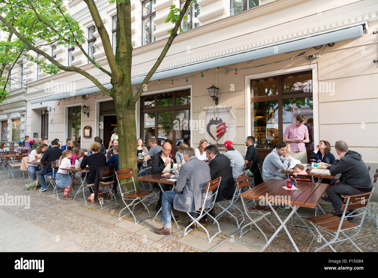 Restaurant in the Prenzlauer Berg district, Berlin, Germany Stock Photo