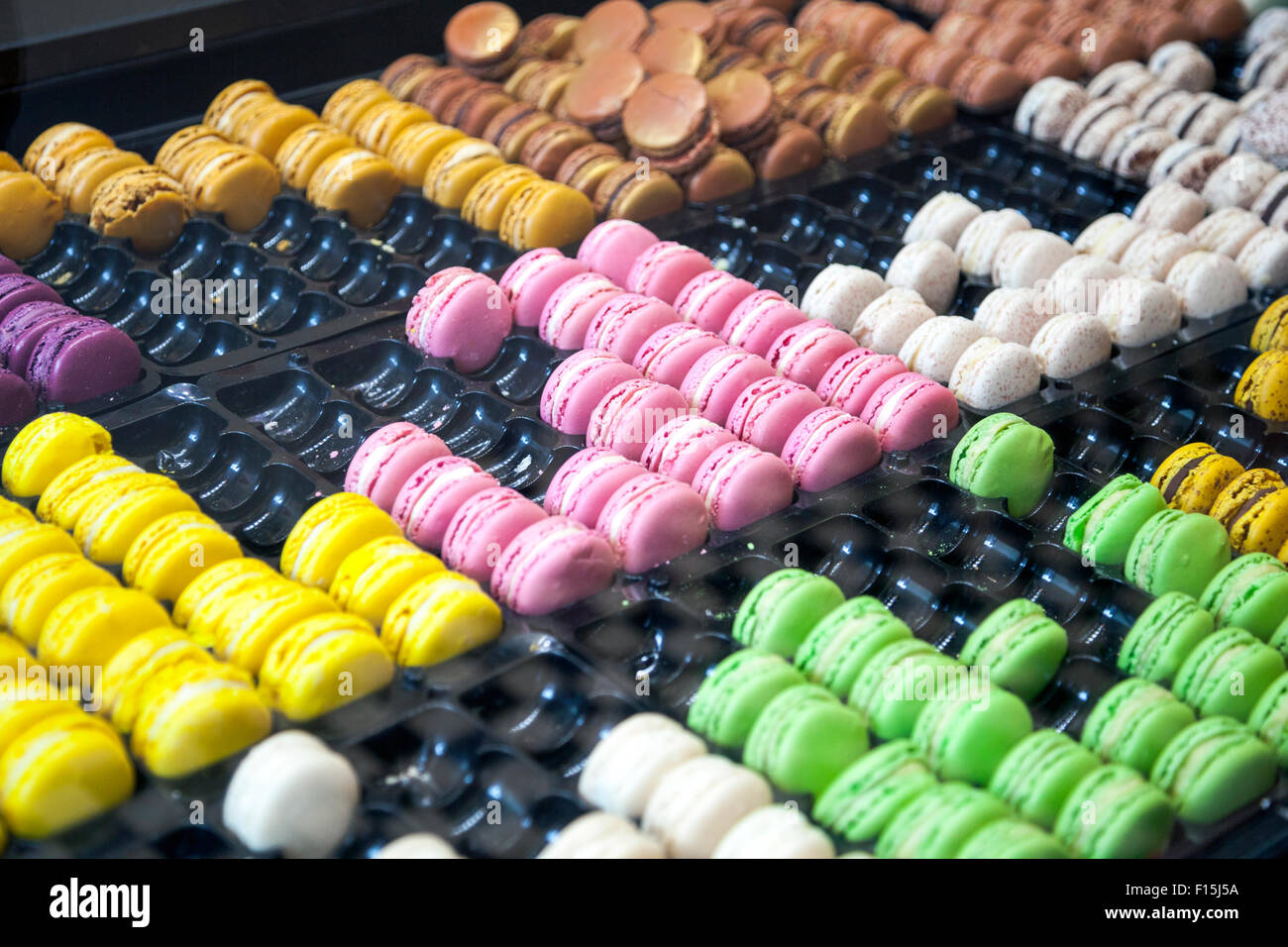 Multicoloured macarons Stock Photo