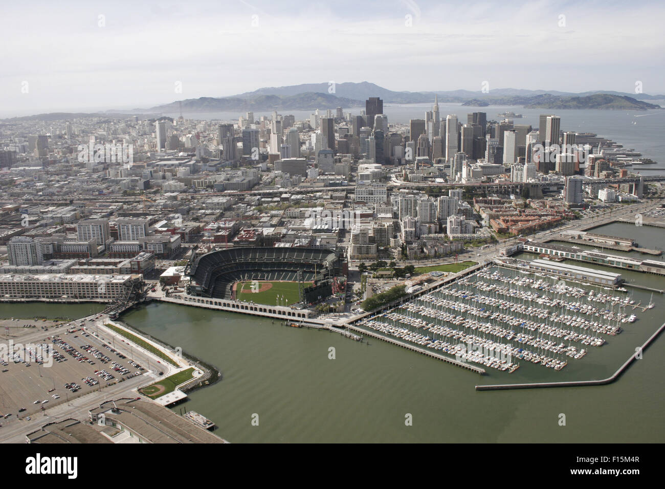 AT&T Park, San Francisco, California, Aerial photograph of …