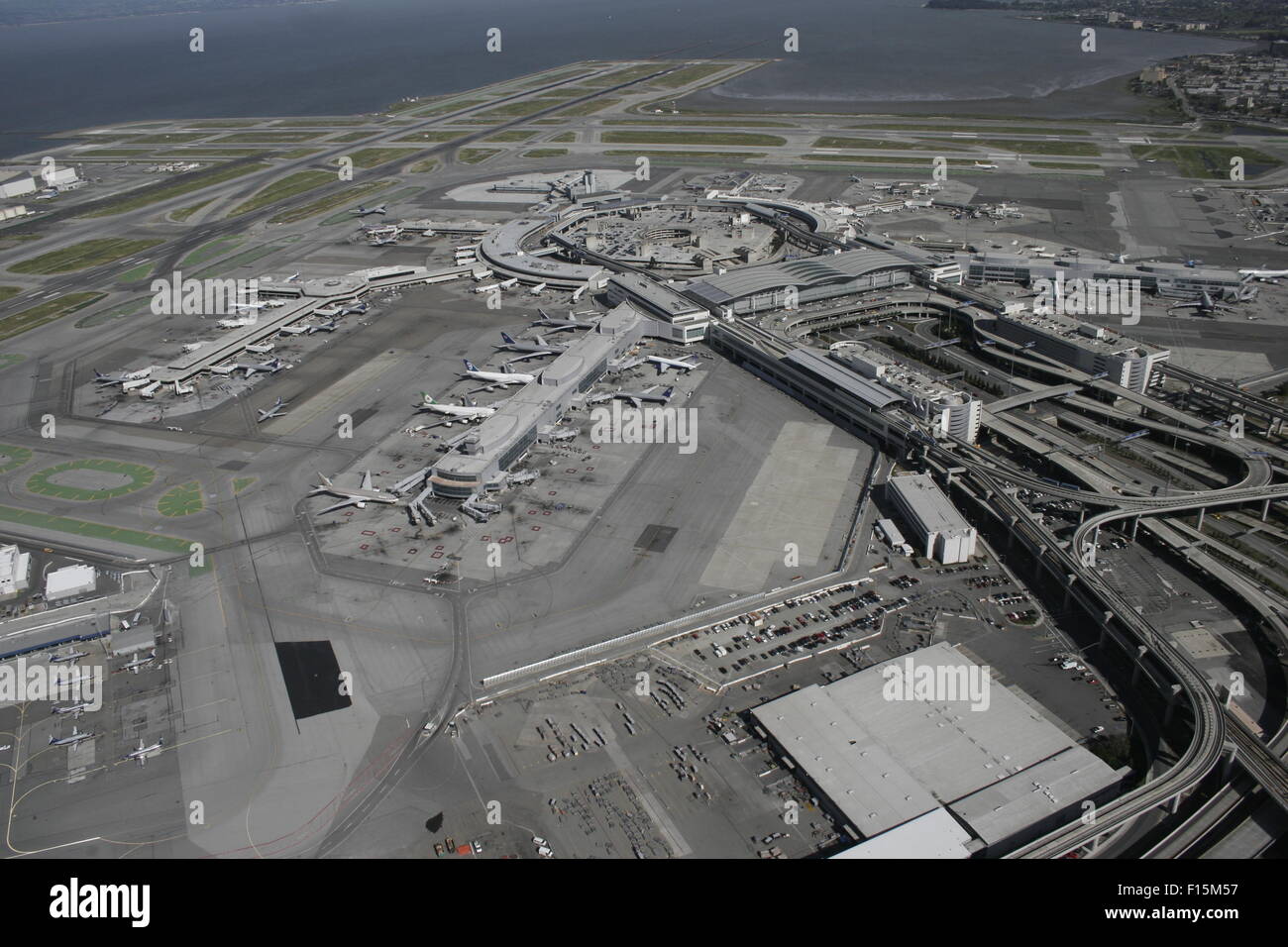 San Francisco International Airport from a helicopter Stock Photo - Alamy