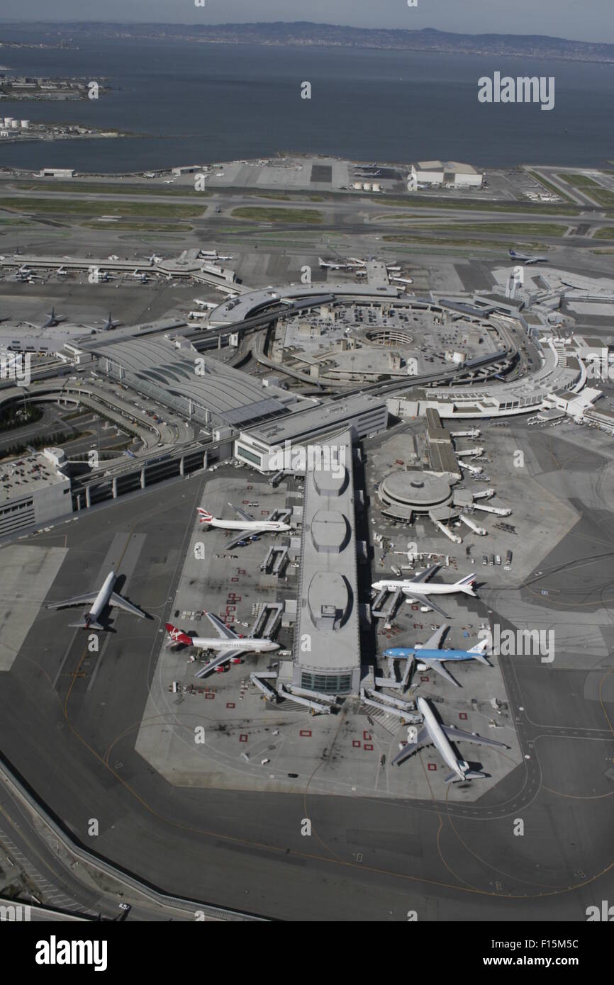 San Francisco International Airport from a helicopter Stock Photo - Alamy