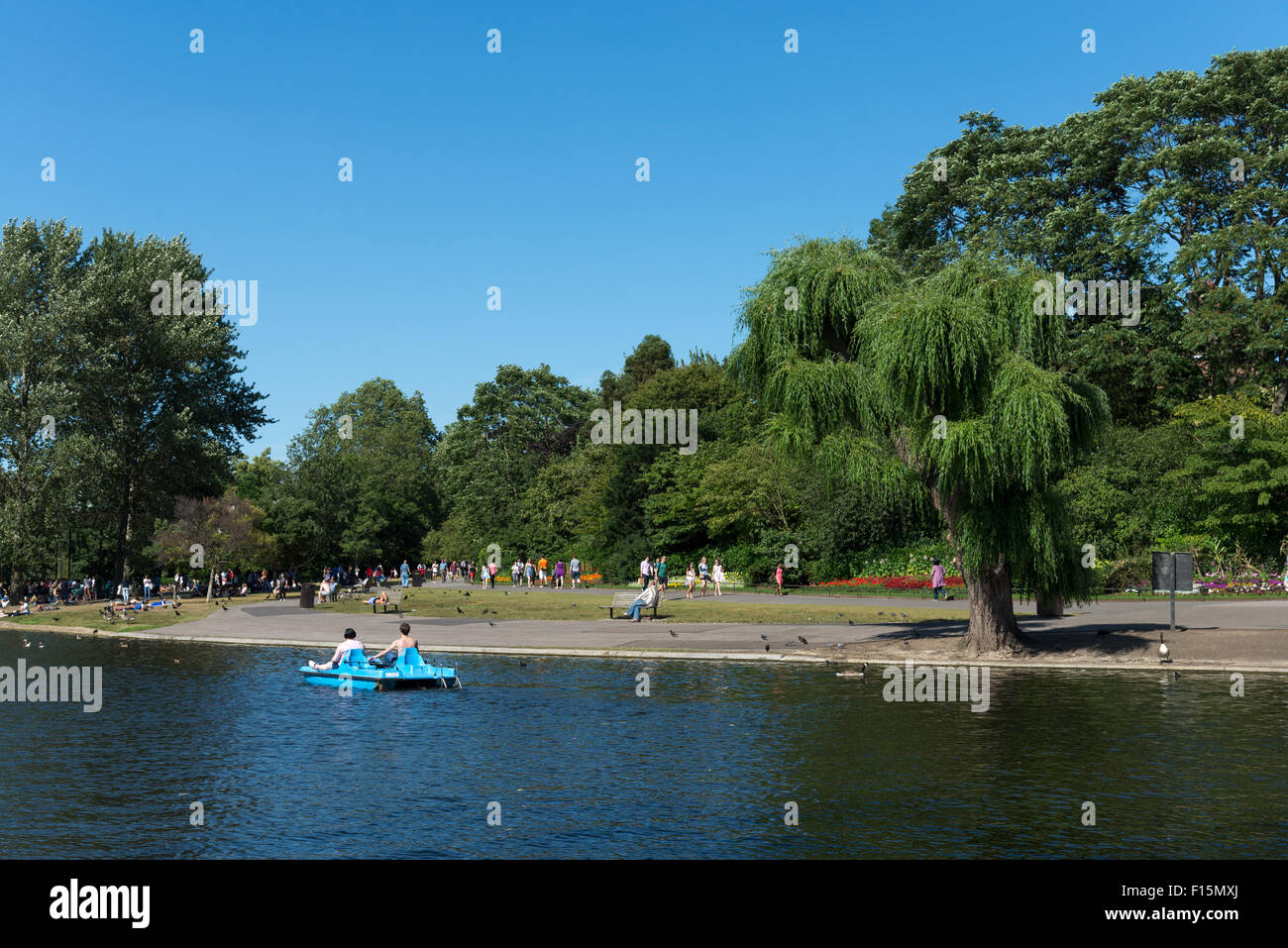 The boating lake in Regent's Park, London, England, UK Stock Photo