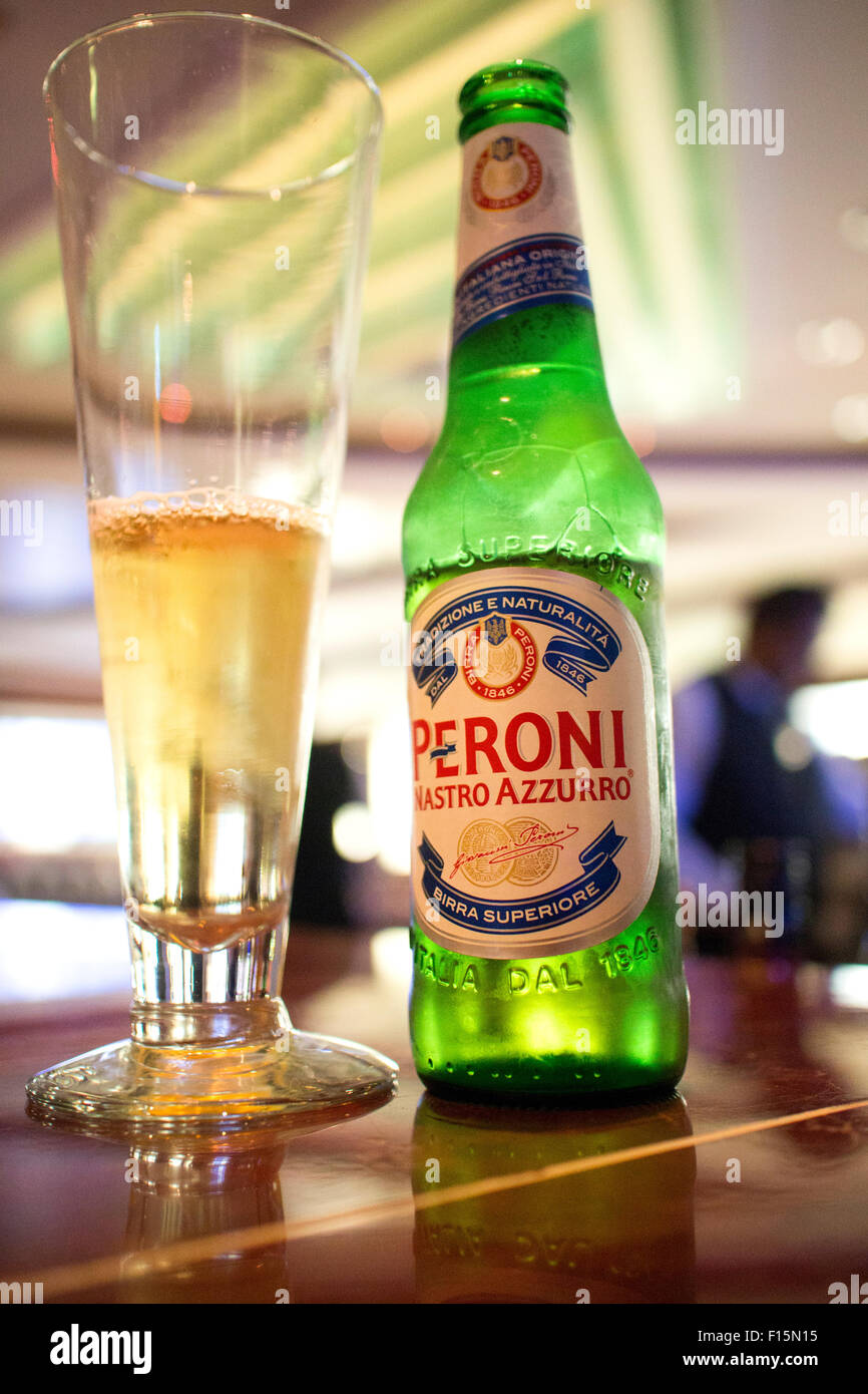 A close up of a glass of beer on a table. Beer peroni glass. - PICRYL -  Public Domain Media Search Engine Public Domain Image