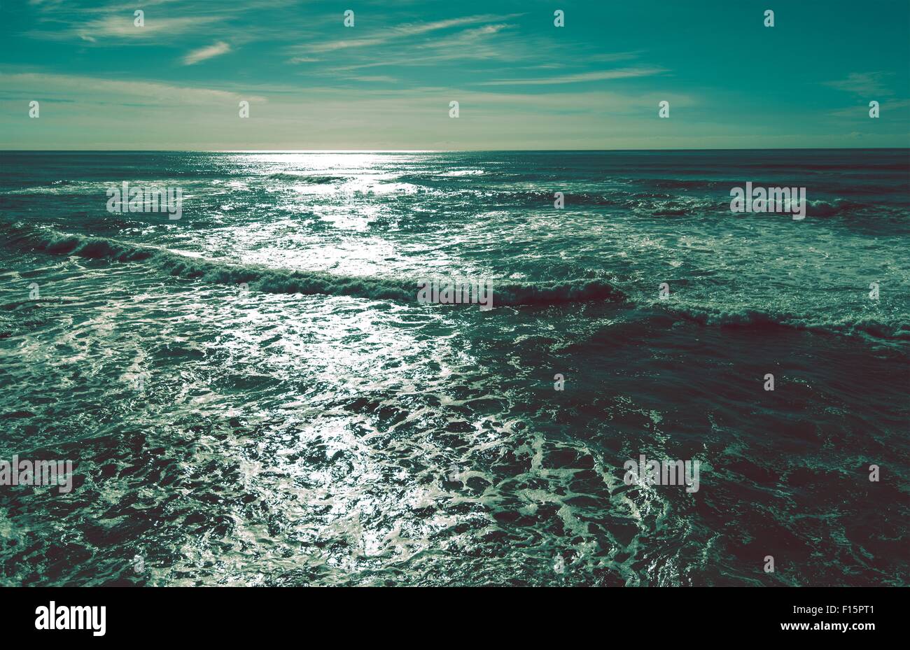 Ocean Scenery in Greenish Color Grading Stock Photo - Alamy