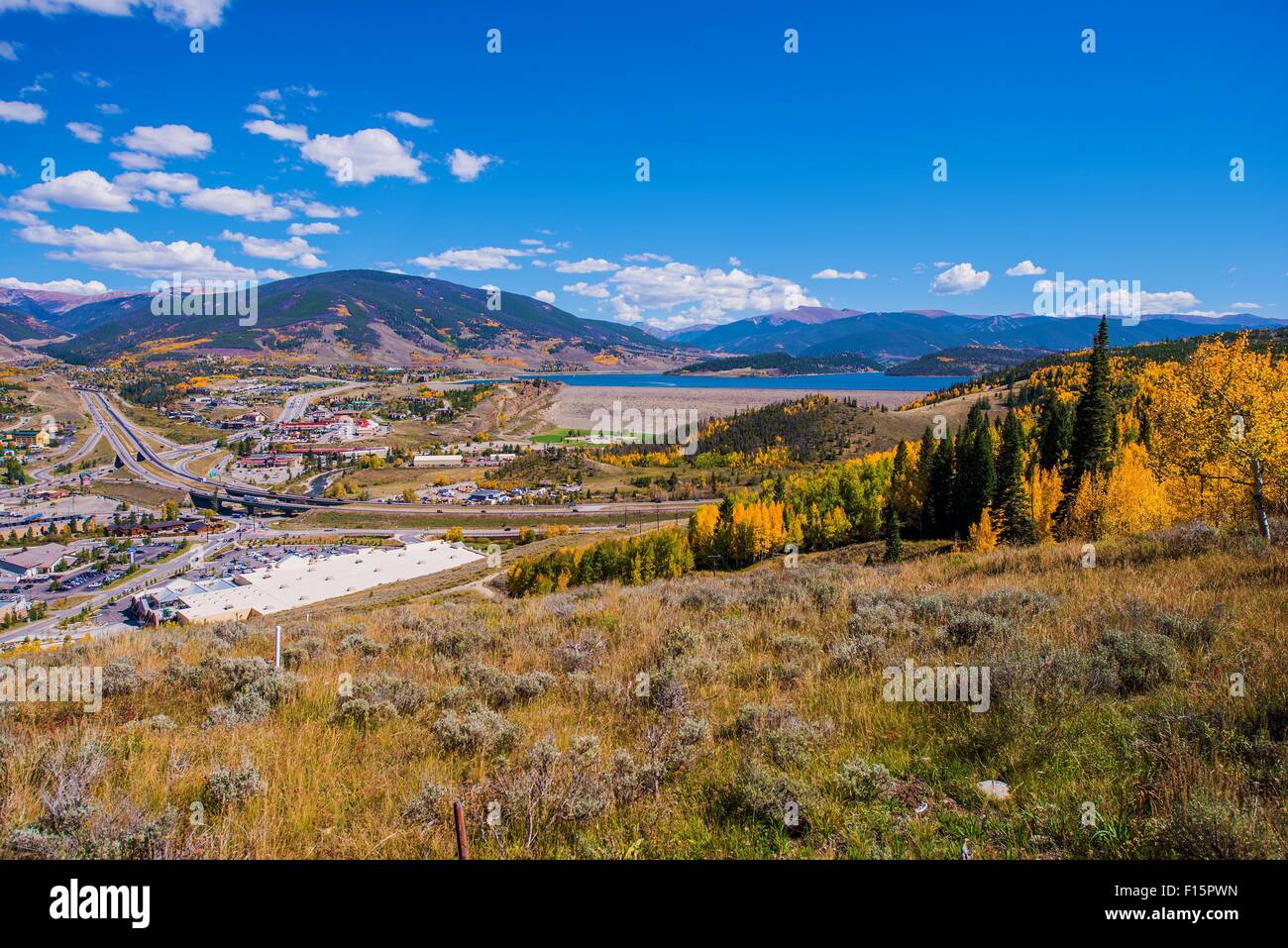 Silverthorne Colorado and Interstate Highway 70. Colorado Rocky