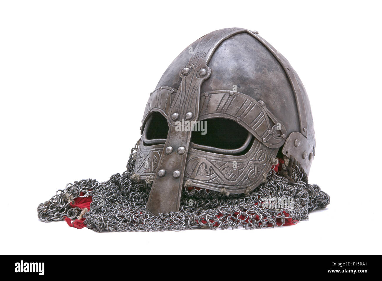 Viking helmet isolated on a white background Stock Photo