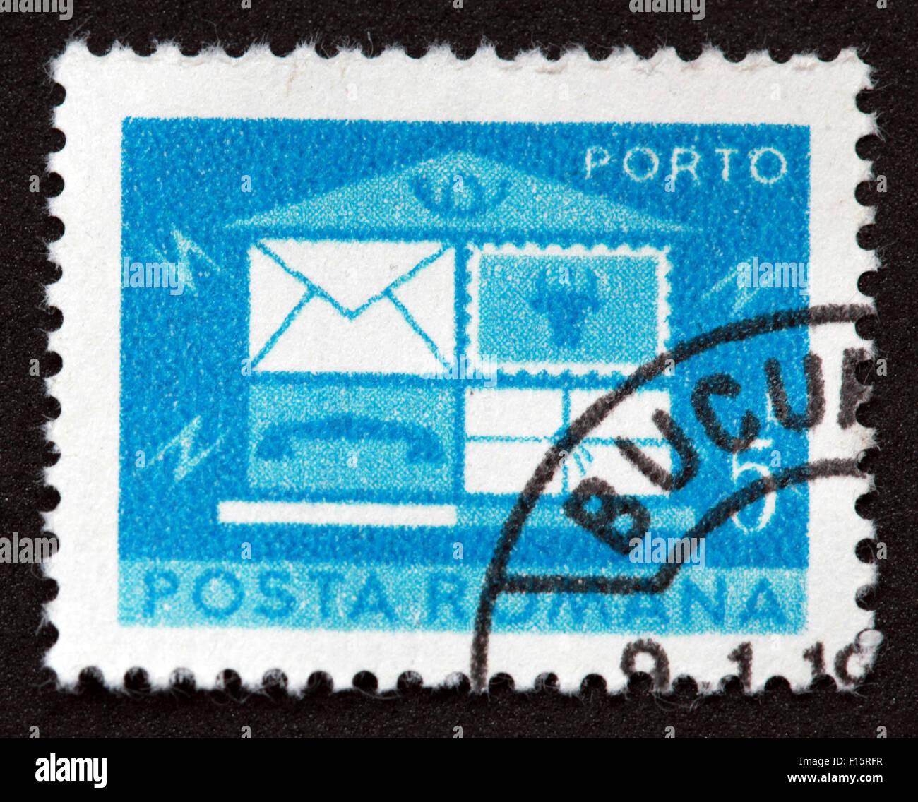Posta Romana 5 Stamp Stock Photo