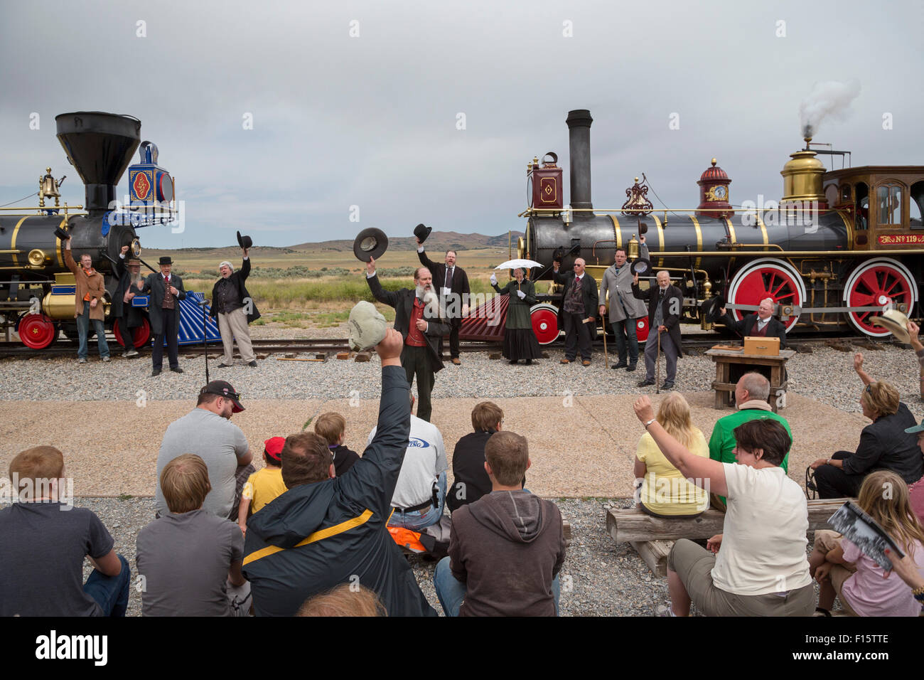Promontory Summit, Utah - Golden Spike National Historical Park, where the  first transcontinental railroad was completed in 1869 Stock Photo - Alamy