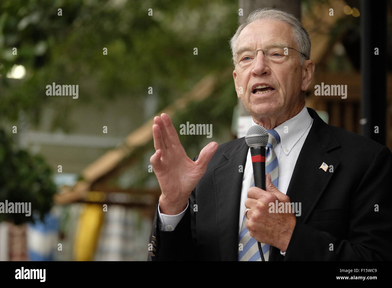 Okoboji, IOWA, USA. 27th Aug, 2015. U.S. Sen. CHUCK GRASSLEY (RIA