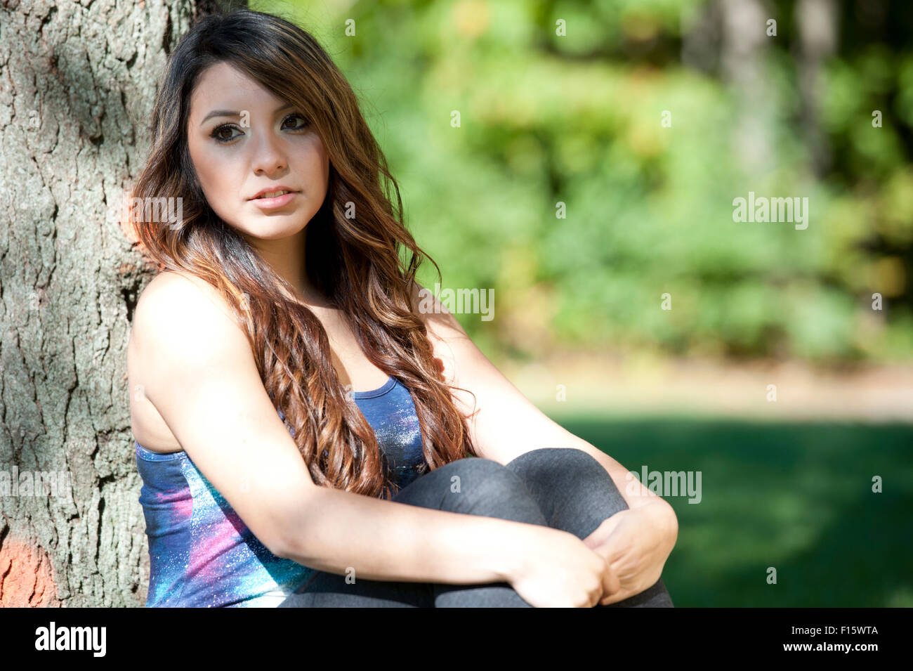 Young Brunette Female Stock Photo - Alamy