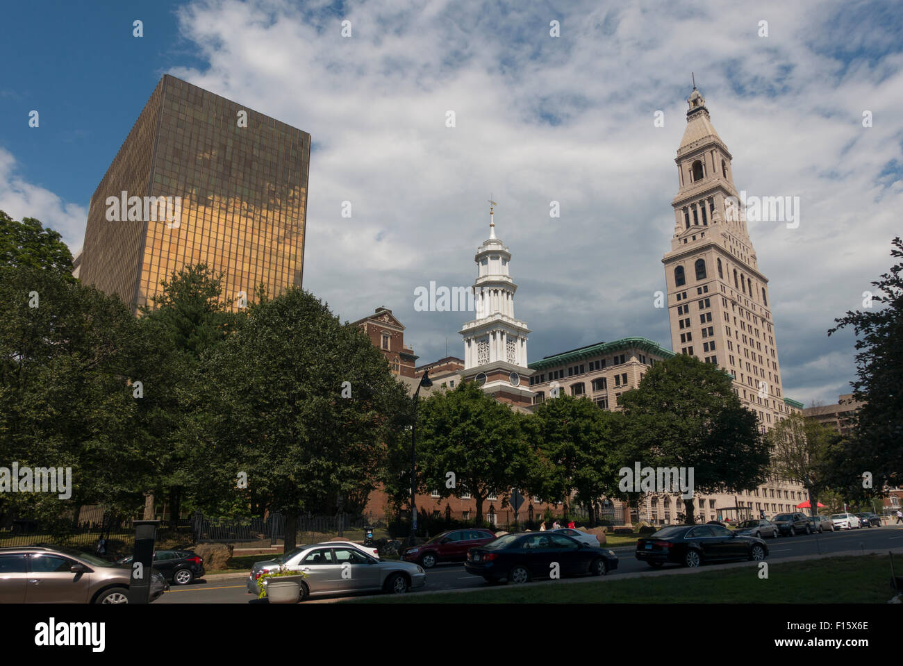 gold building in downtown Hartford Connecticut Stock Photo Alamy