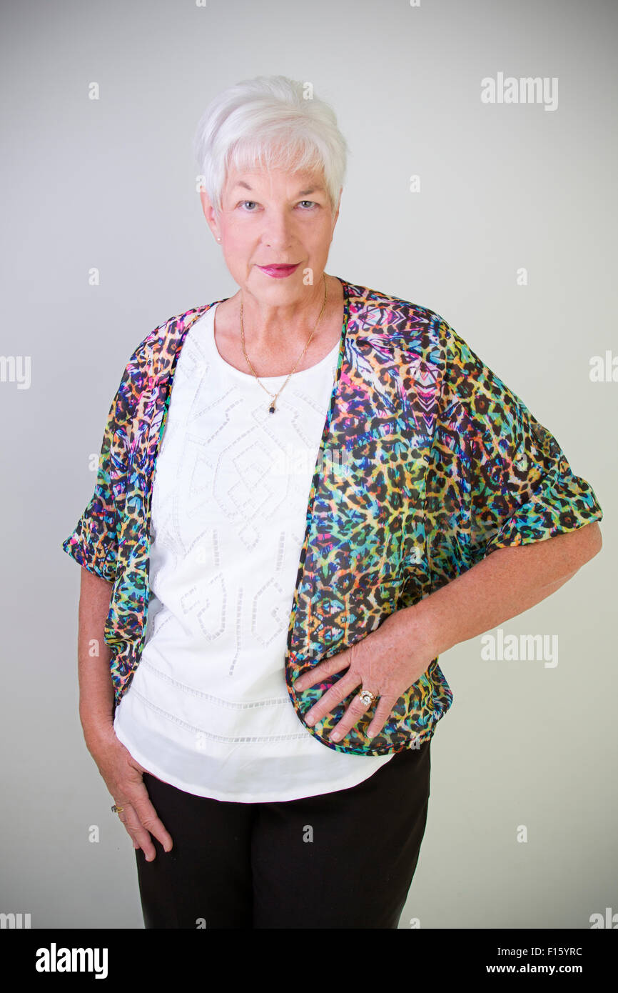 Mature woman posing for camera hi-res stock photography and images - Alamy