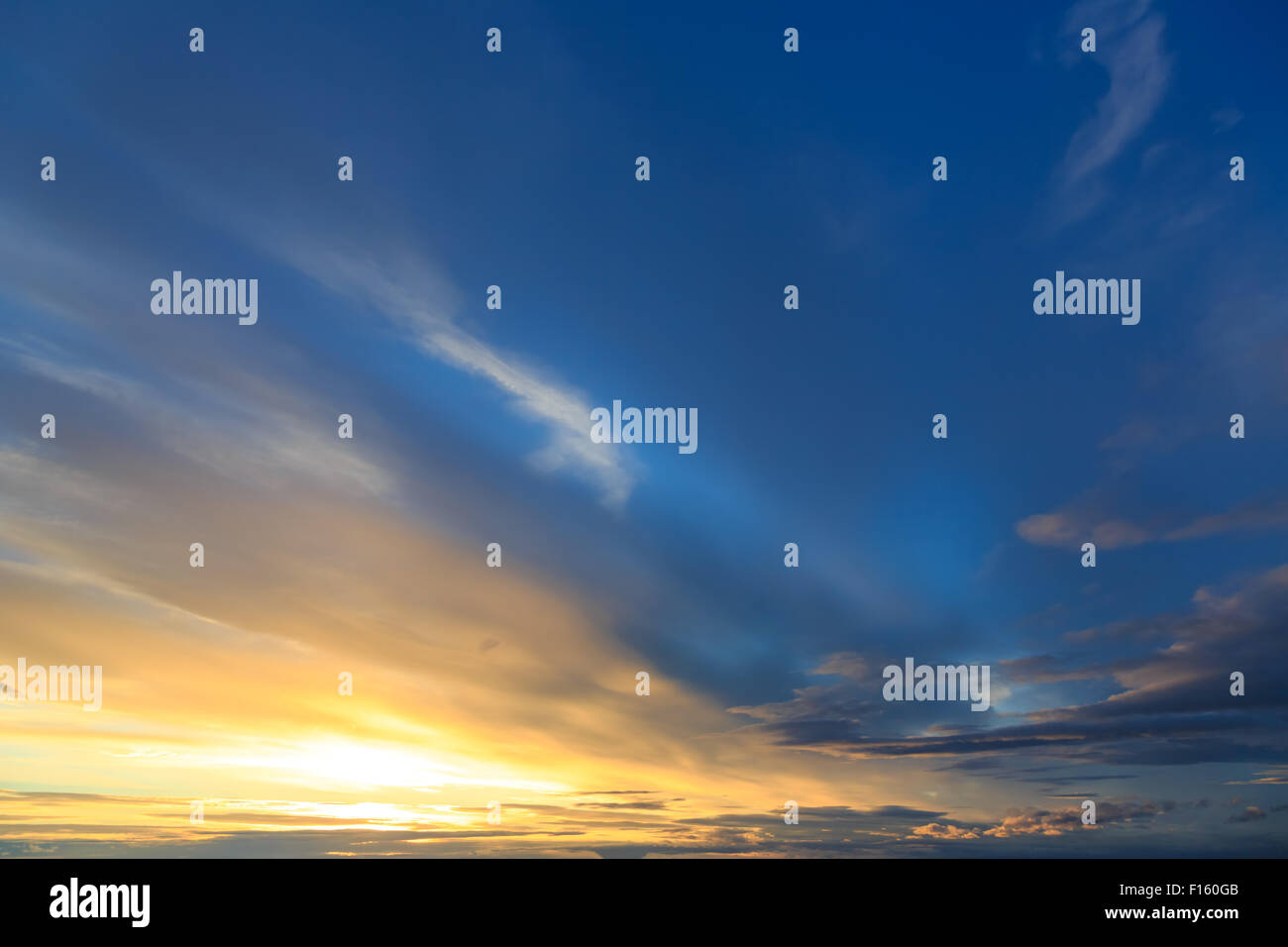 Clear blue sky fluffy sunset hi-res stock photography and images - Alamy