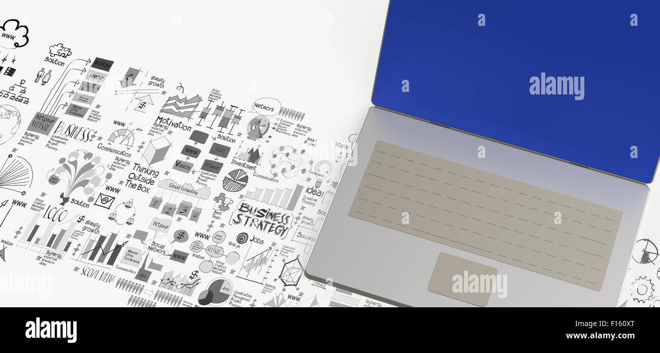 3d laptop computer hand drawn hi-res stock photography and images - Alamy