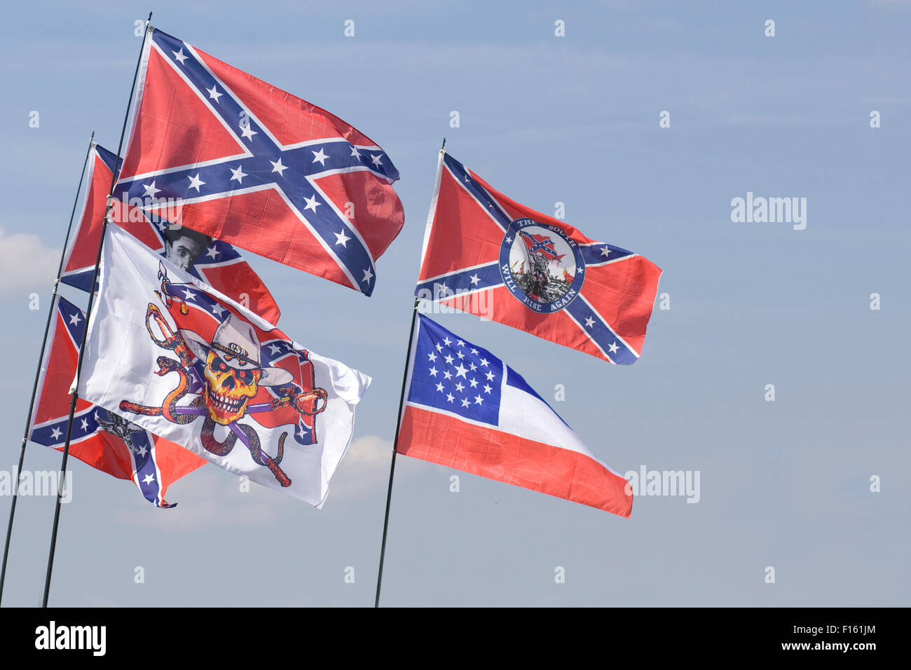 Confederate flags 'The west will rise again' Stock Photo