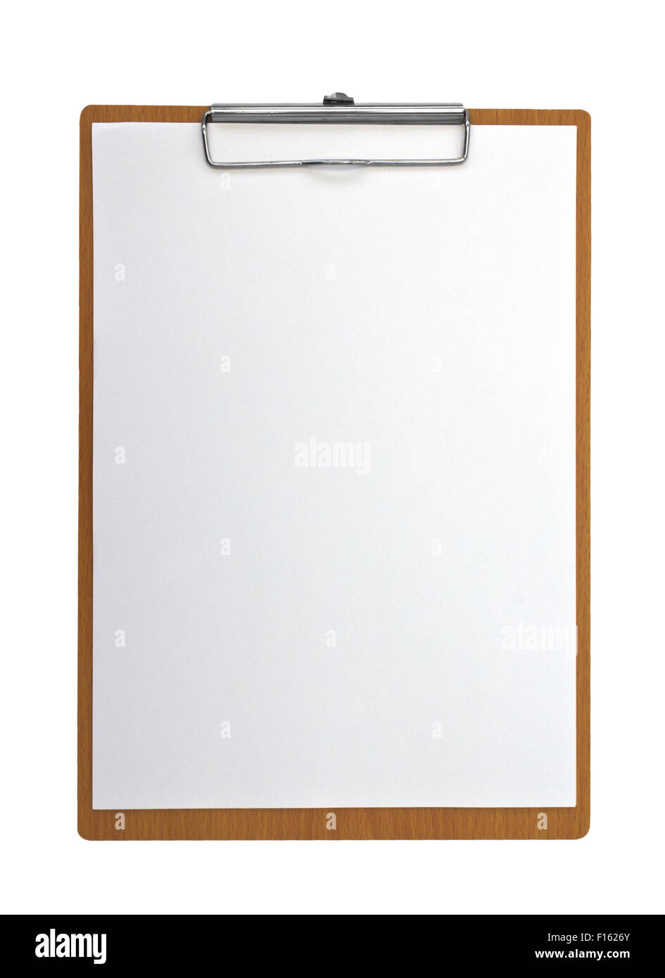 wooden Clip board and paper Stock Photo Alamy