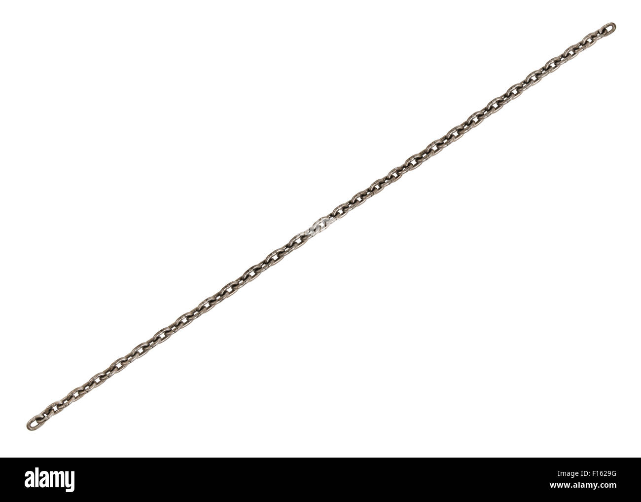long  steel-wire chain, on white background; isolated Stock Photo
