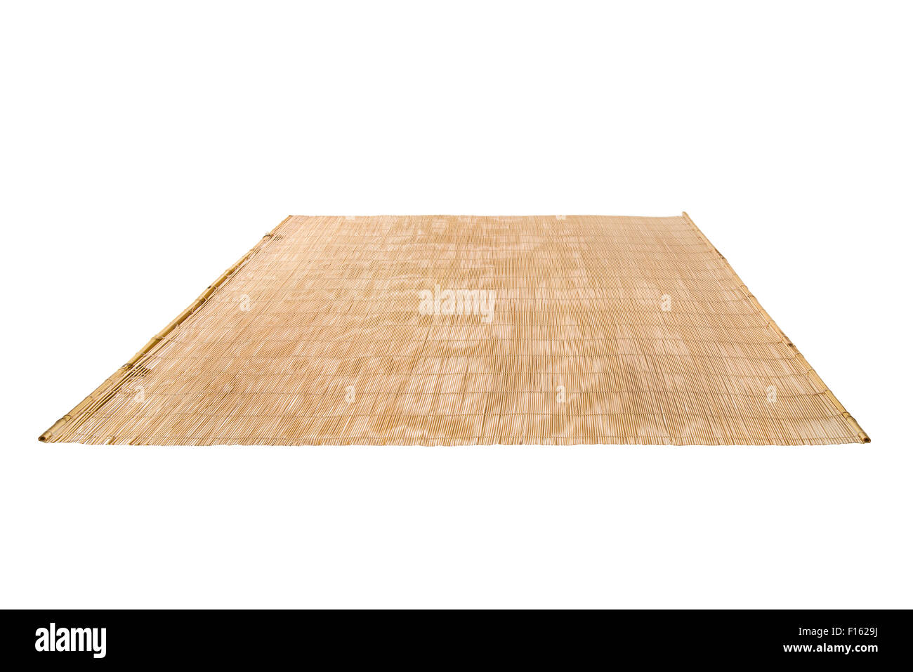 mat of  bamboo twig, on white background; isolated Stock Photo