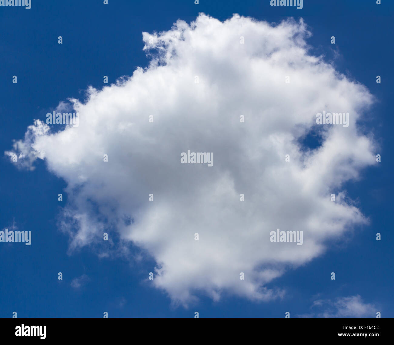 A cloud in the blue sky with the shape of a fish. Stock Photo