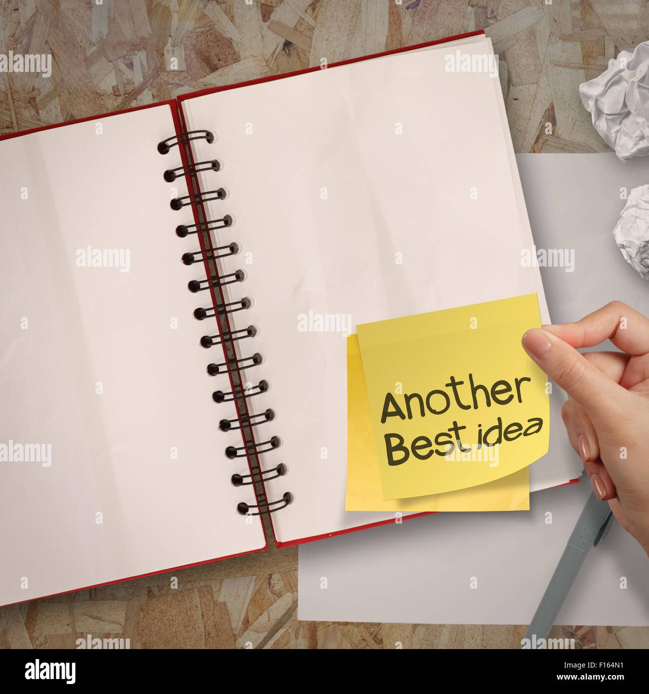 Another Idea Word Sticky Notes With Blank Open Note Book On