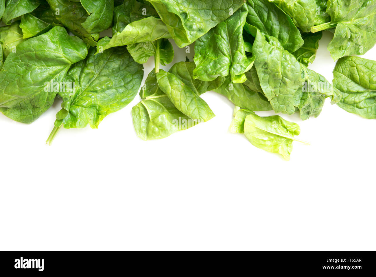Fresh spinach leaves isolated on white Stock Photo - Alamy