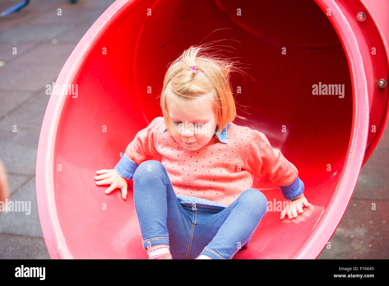 Outdoor portrait of adorable little girl playing in park Stock Photo ...