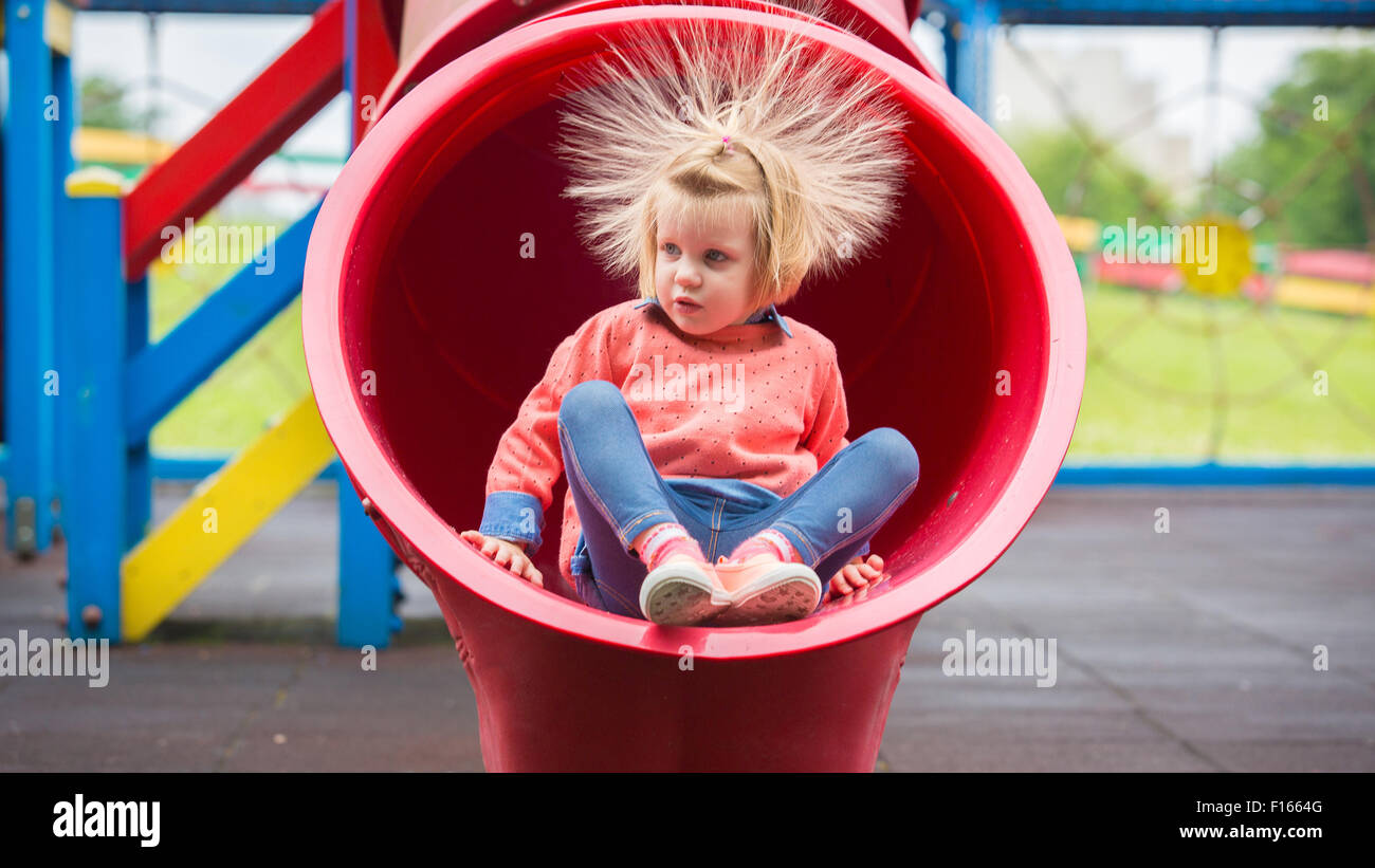 Outdoor portrait of adorable little girl playing in park Stock Photo ...