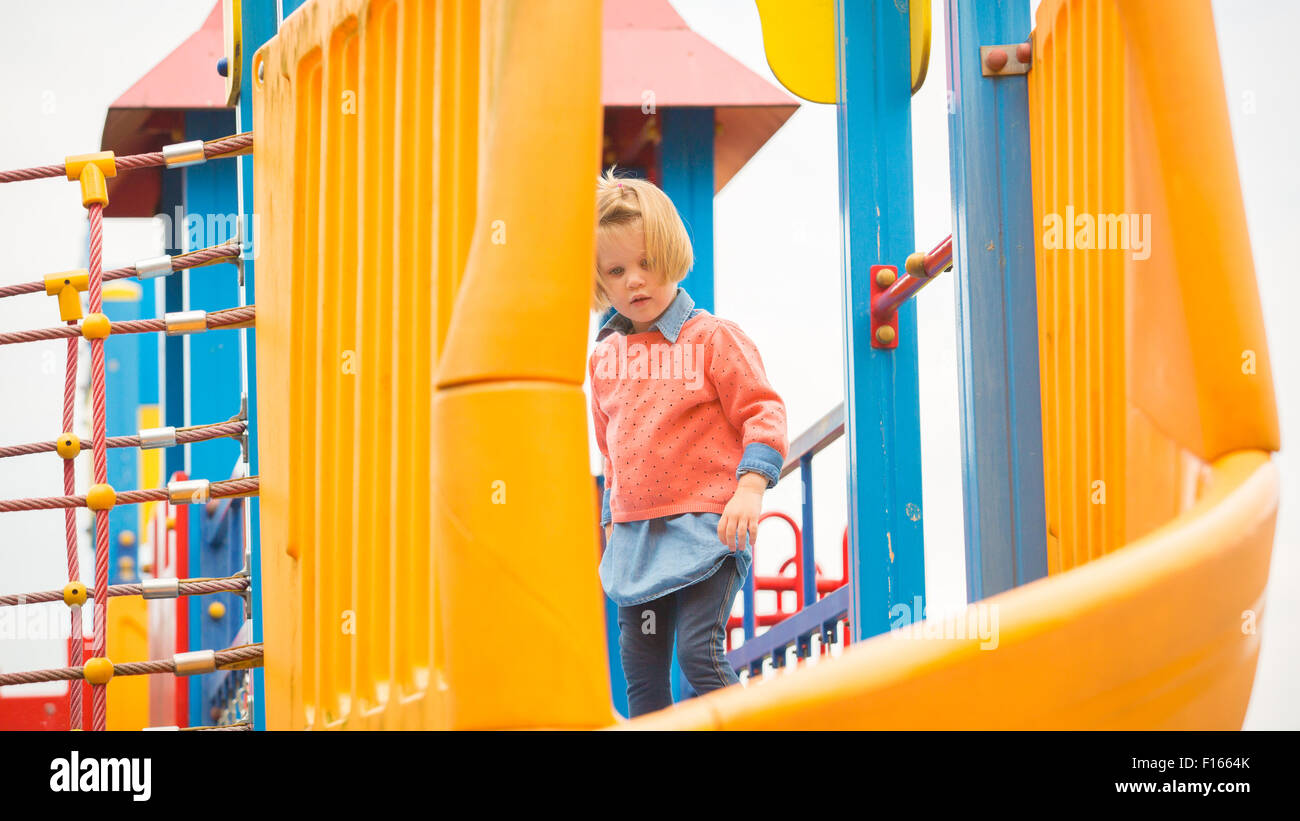 Outdoor portrait of adorable little girl playing in park Stock Photo ...