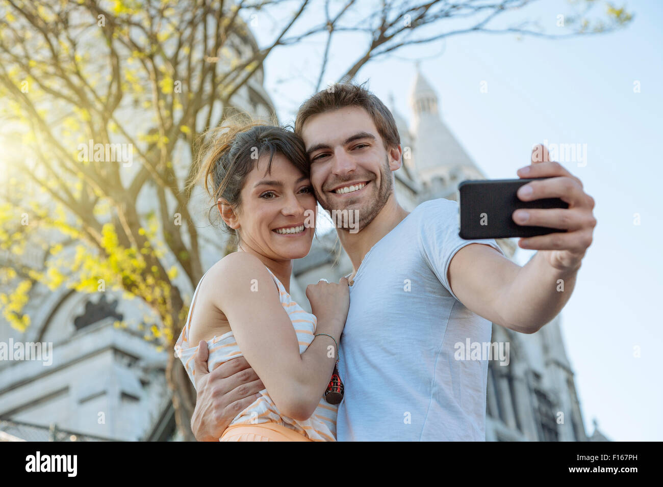 Paris, Couple dating in Montmartre Stock Photo