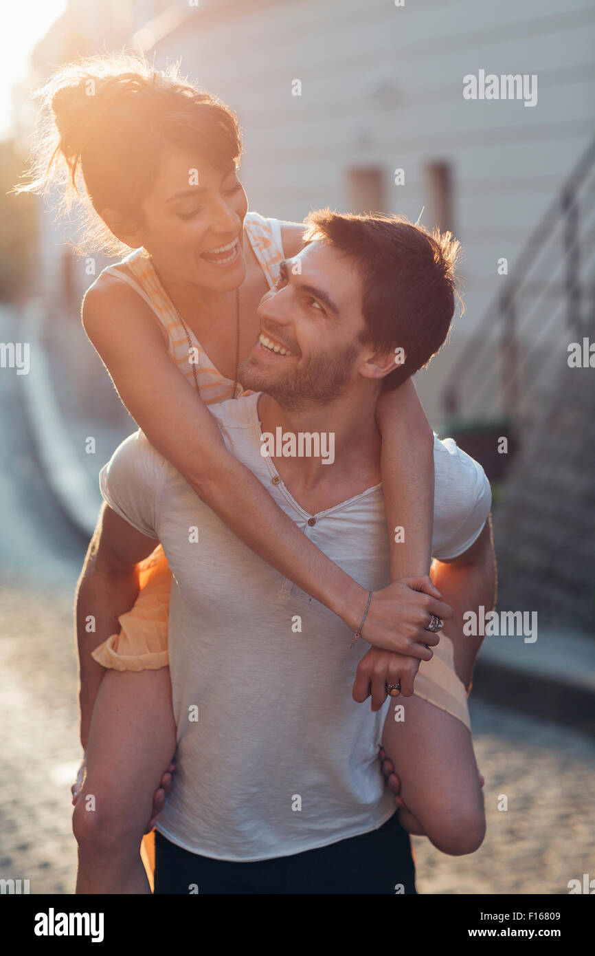 Couple dating in Paris Stock Photo