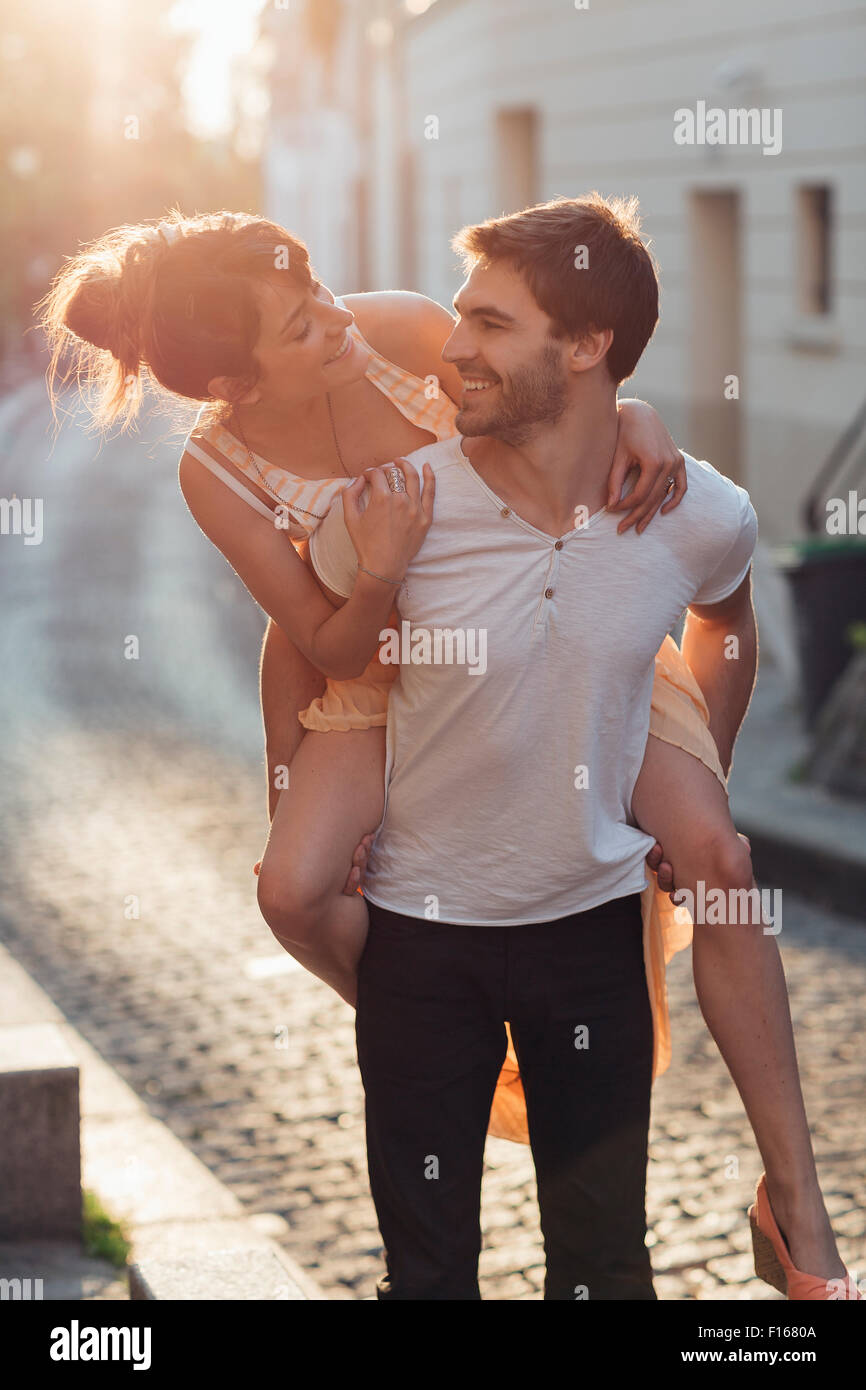 Couple dating in Paris Stock Photo