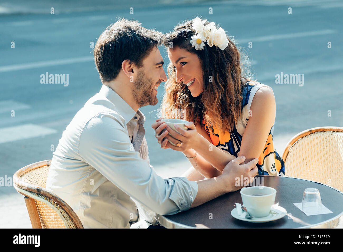 Couple dating in Paris Stock Photo