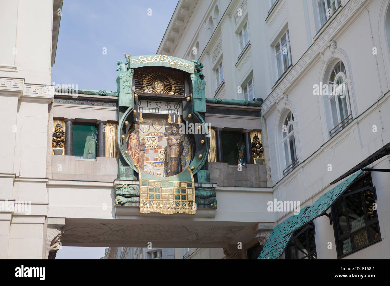 Ankeruhr Clock in Vienna, Austria Stock Photo