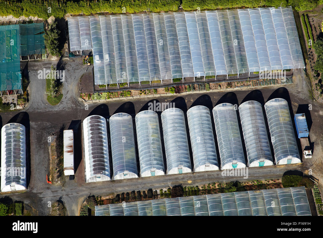 Plant nursery, Whenuapai, Auckland, North Island, New Zealand aerial