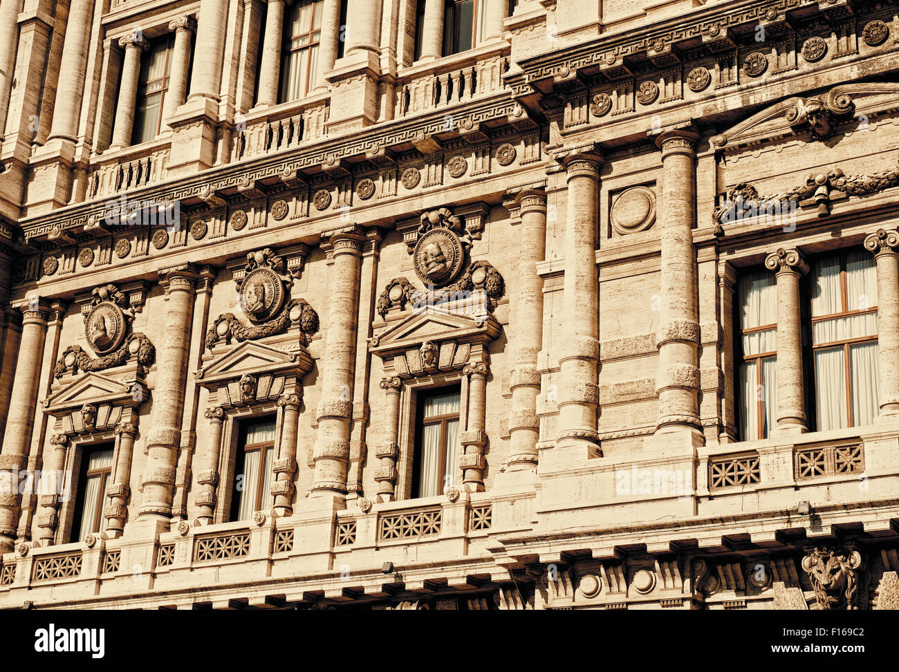 Telegraph Building Rome Building fragment (Rome, Italy Stock Photo - Alamy