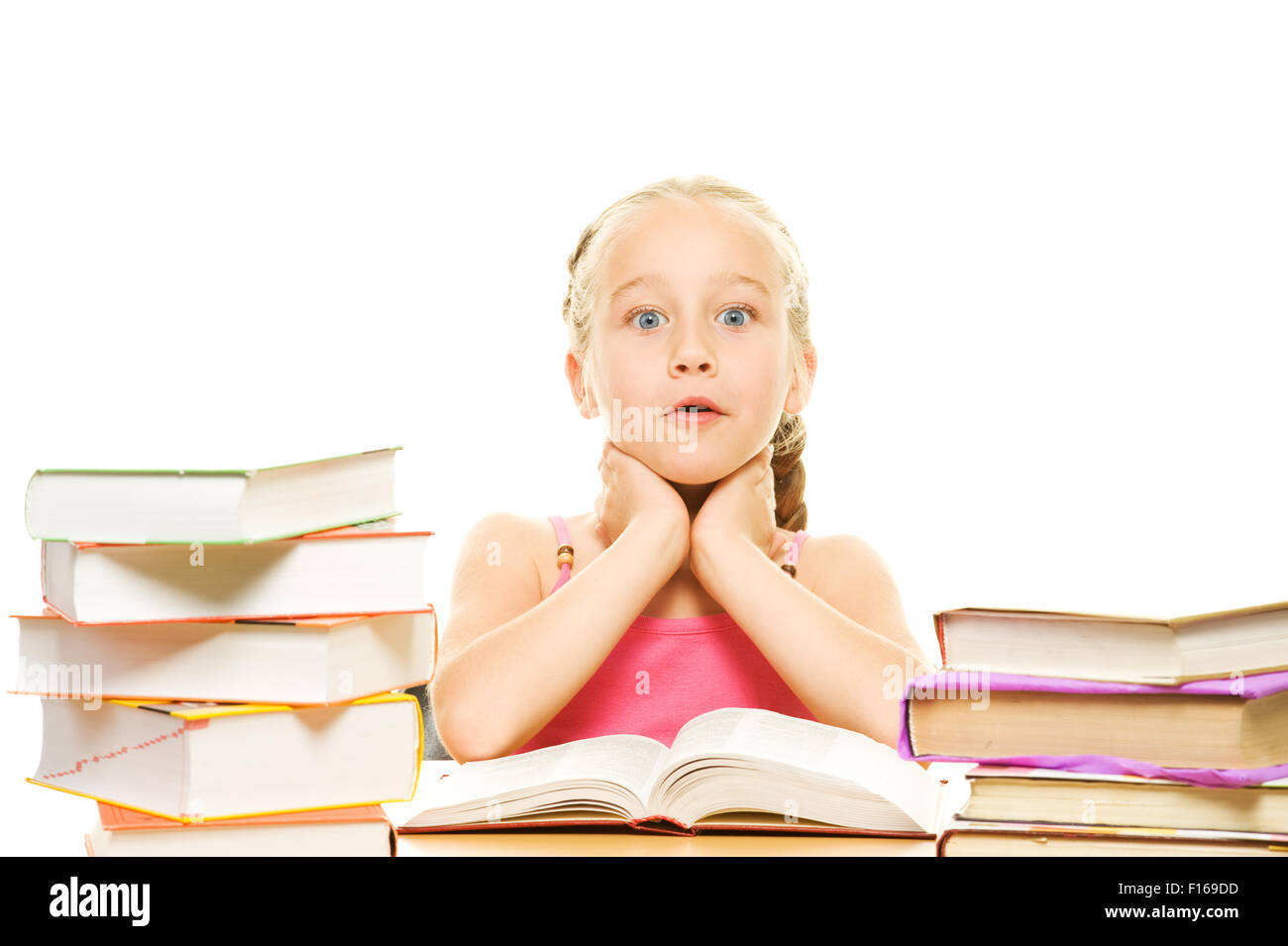 Surprised little schoolgirl Stock Photo - Alamy