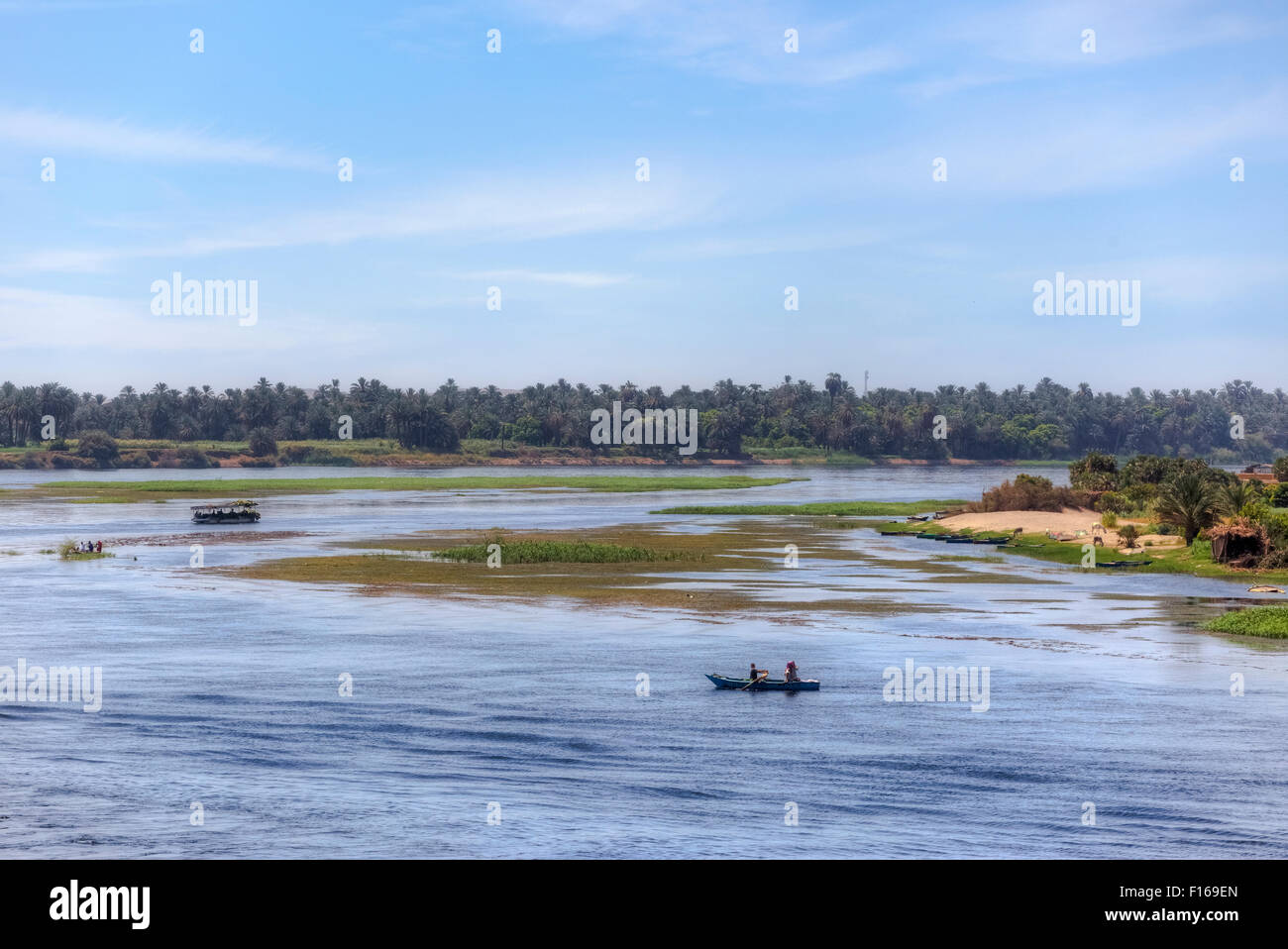 Life at the Nile between Aswan and Luxor, Egypt, Africa Stock Photo