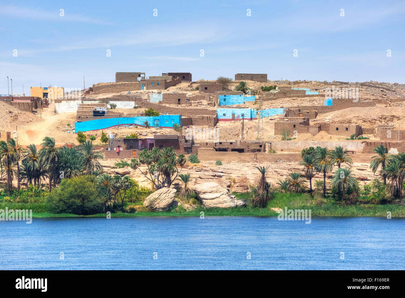 Life at the Nile between Aswan and Luxor, Egypt, Africa Stock Photo